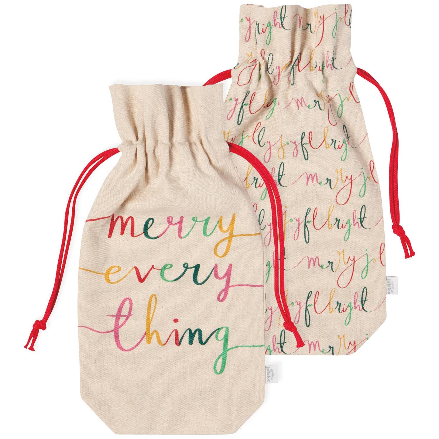Merry Everything Christmas Wine Bags—Set of 2