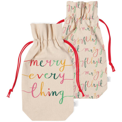 Merry Everything Christmas Wine Bags—Set of 2