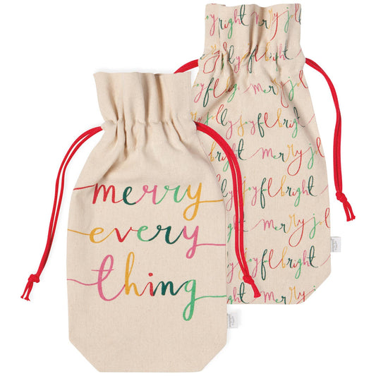 Merry Everything Christmas Wine Bags—Set of 2