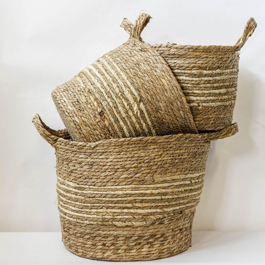 Woven Wide-Top Storage Baskets
