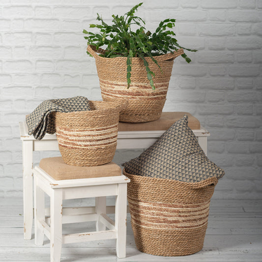 Woven Wide-Top Storage Baskets