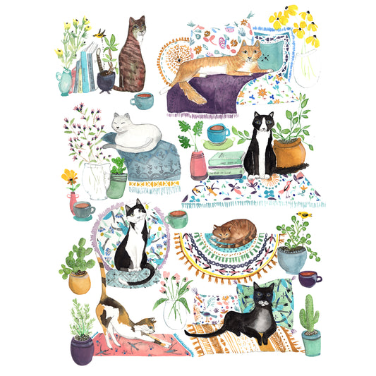 Cozy Cats—Wall Print