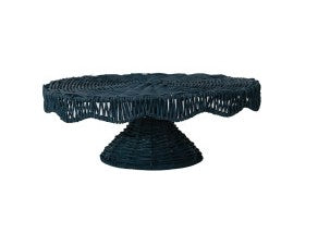 Woven Rattan Scalloped Pedestal