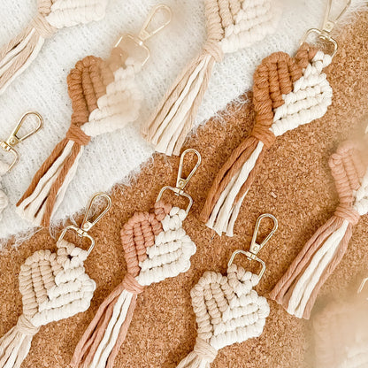 Macrame Heart Key Chain