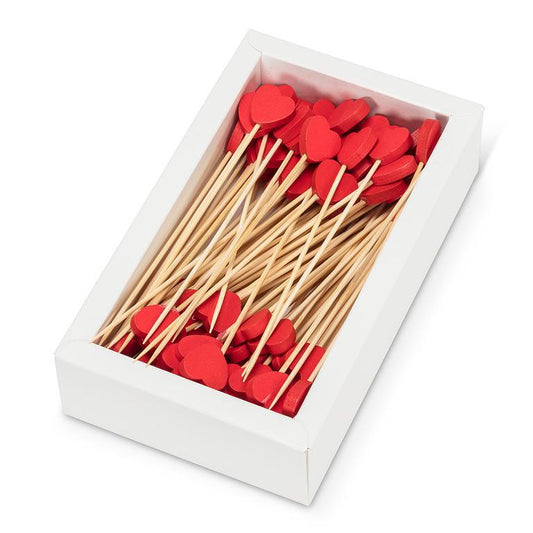 Heart-Shaped Bamboo Cocktail & Appetizer Picks