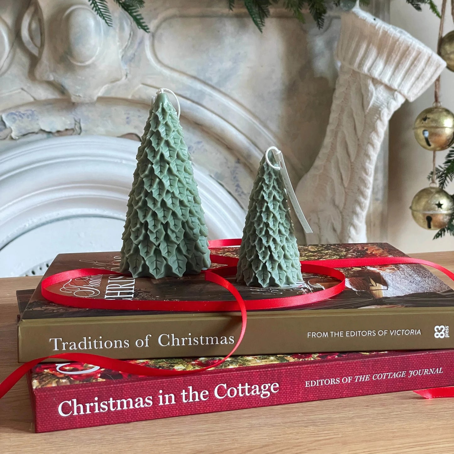 Holly Christmas Tree Candle