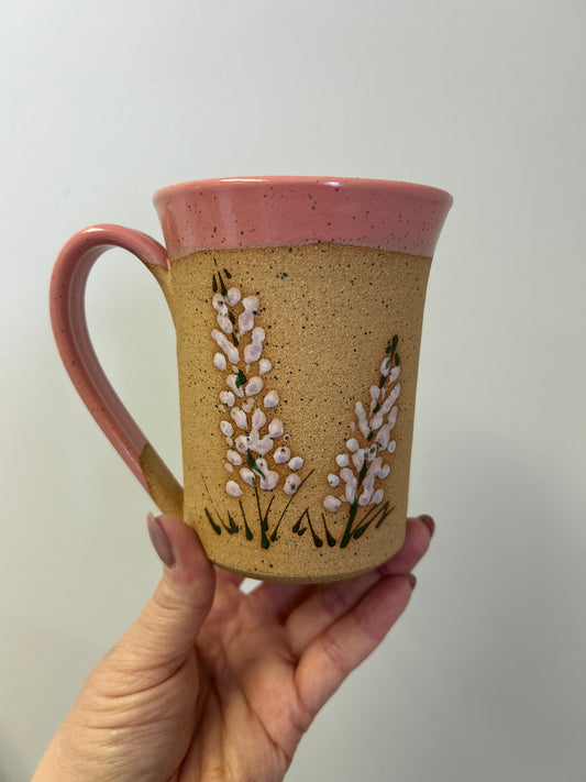 Pink Lupin Mugs—Handmade from Linko Pottery
