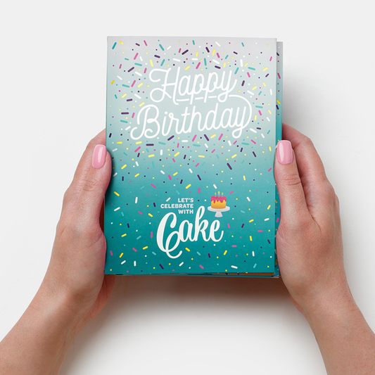 Happy Birthday! Teal Insta-Cake Card