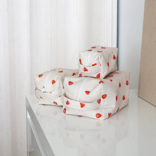 Medium Strawberry Makeup Bag