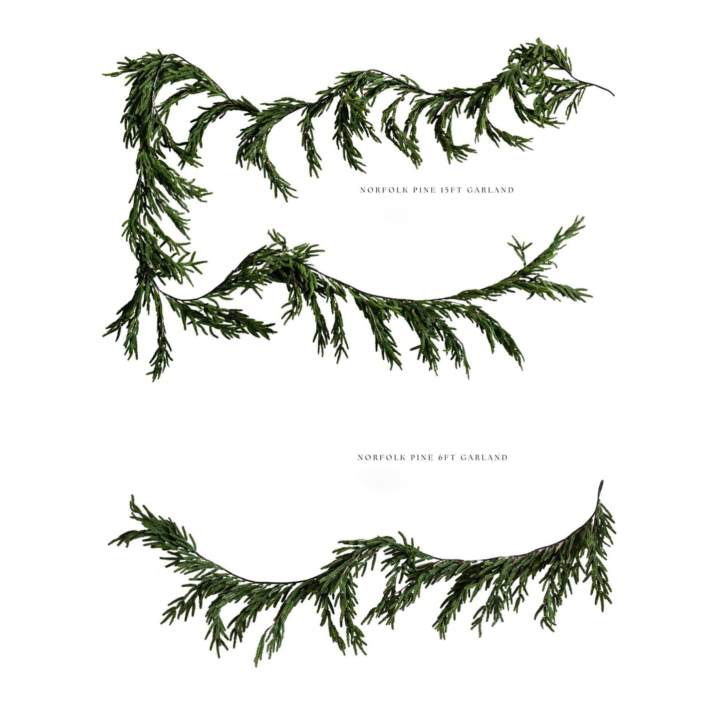 Norfolk Pine Faux Garland Real Touch—15ft