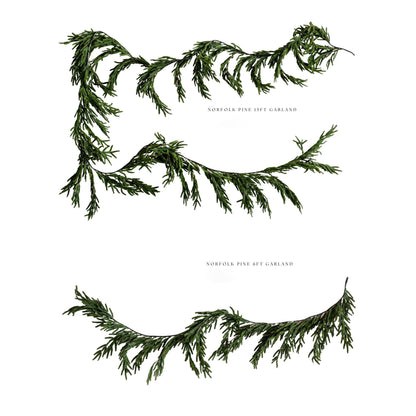 Norfolk Pine Faux Garland Real Touch—15ft