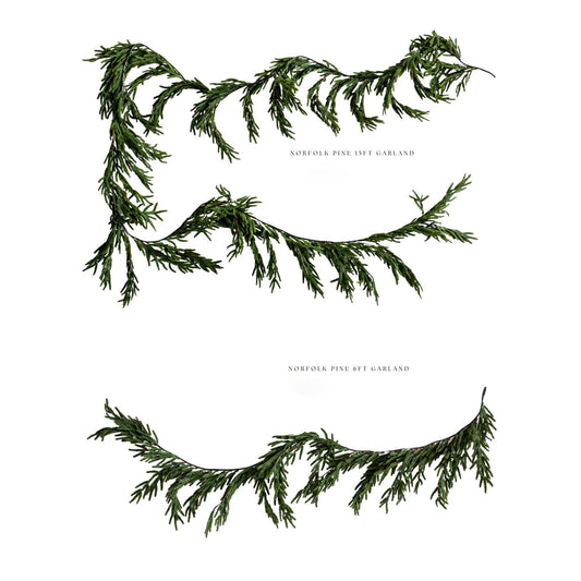 Norfolk Pine Faux Garland Real Touch—15ft