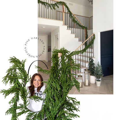 Norfolk Pine Faux Garland Real Touch—15ft