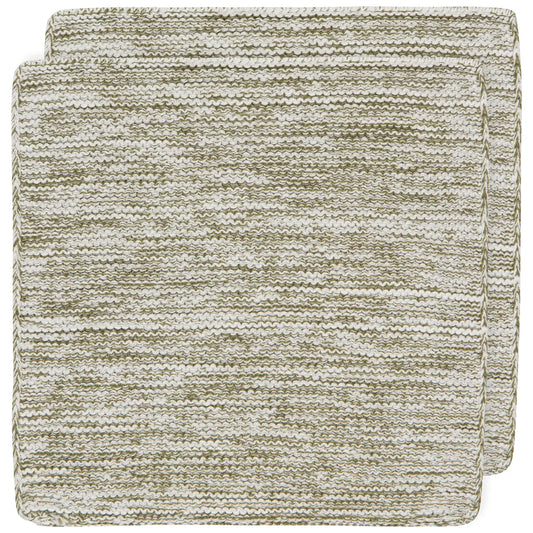 Olive Knit Dishcloths Set of 2