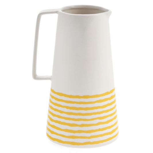 Lemon Cream Striped Pitcher