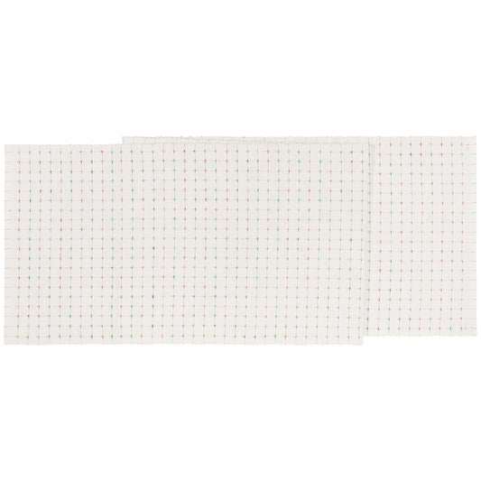 Natural Red Green Ribbed Runner