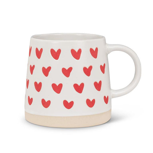 Red Heart Stoneware Mug – 14 oz