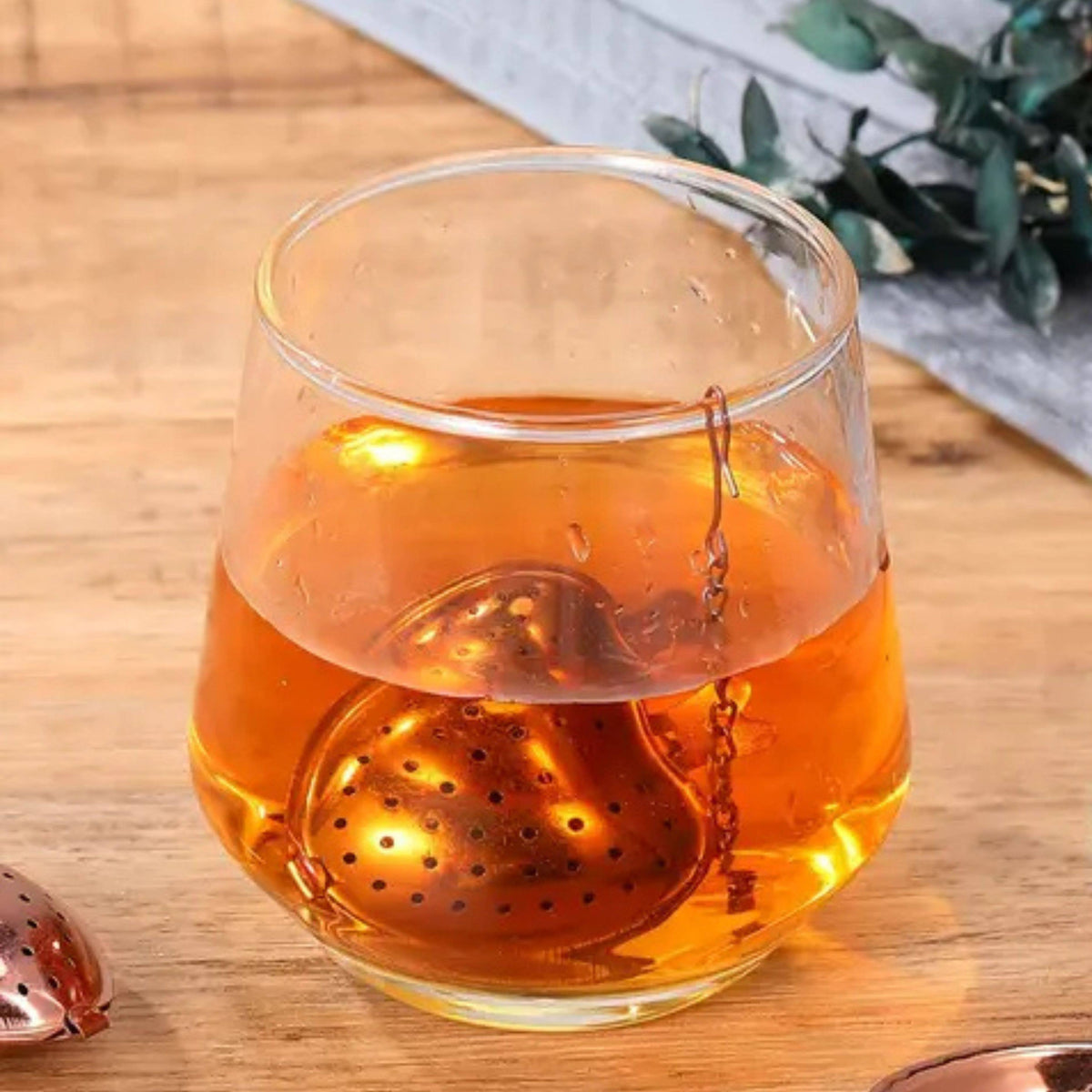 Heart-Shaped Stainless Steel Tea Infuser Bronze Color