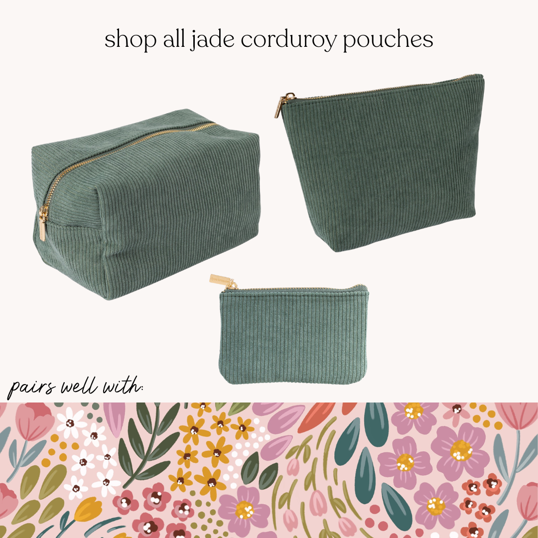 Jade Corduroy Carry-All Pouch