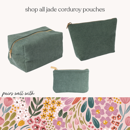 Jade Corduroy Carry-All Pouch