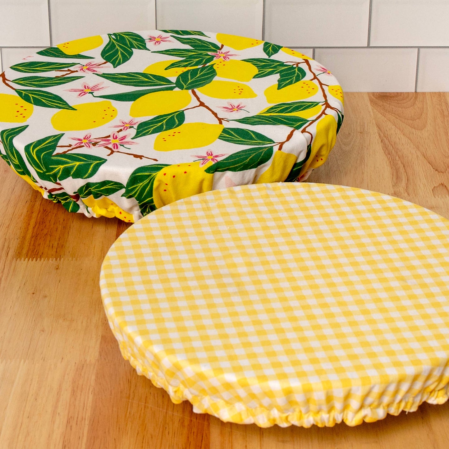 Lemon Grove Reusable Fabric Bowl Cover Set