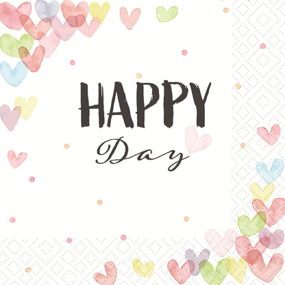 Hearts Happy Luncheon Napkin