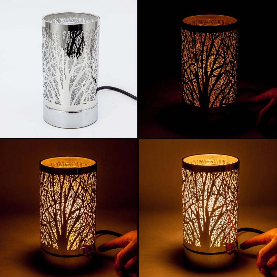 Silver Cardinals Touch Lamp Wax Warmer & Oil Burner