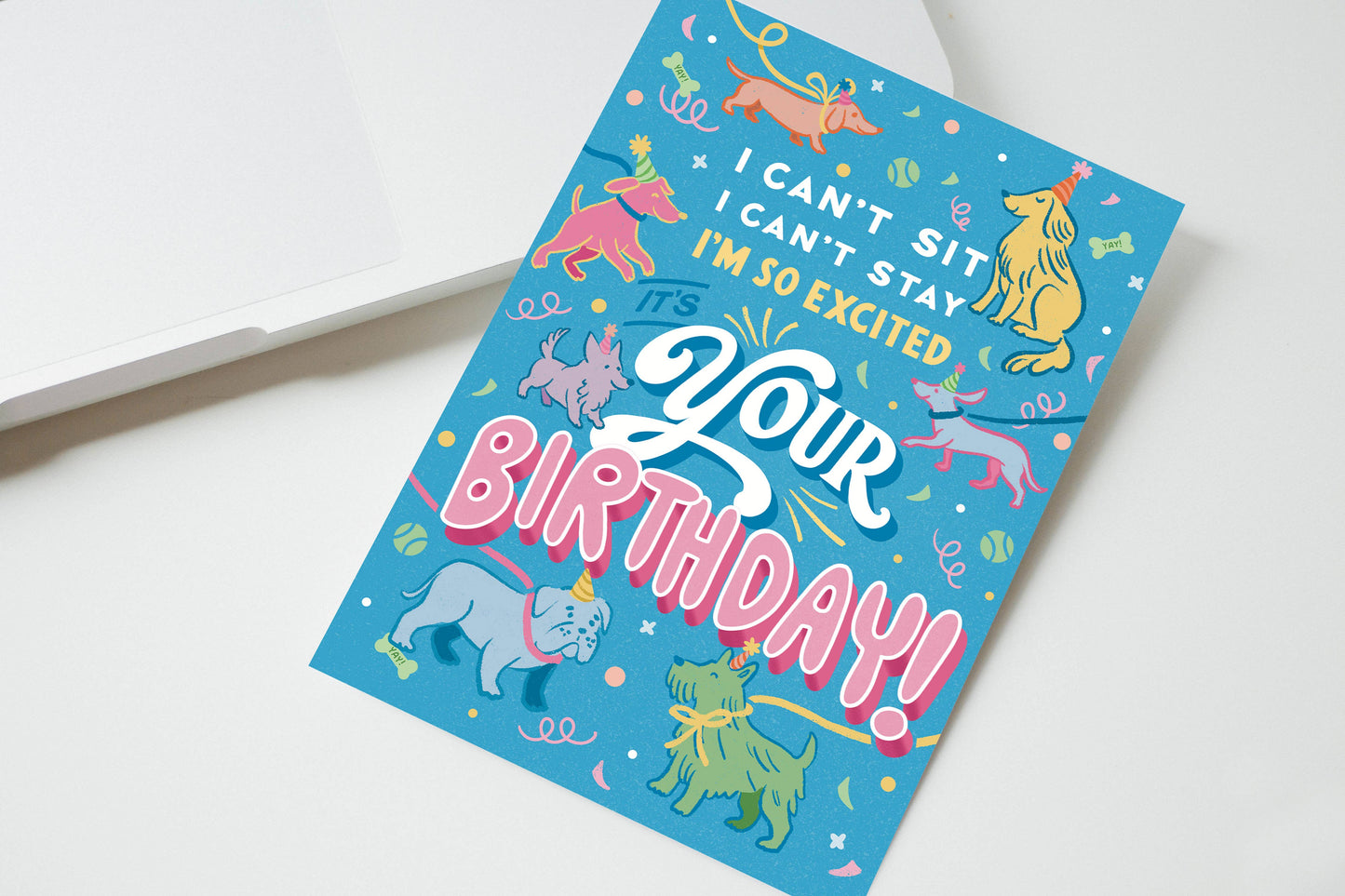 Dog Birthday Greeting Card - So Excited It's Your Birthday
