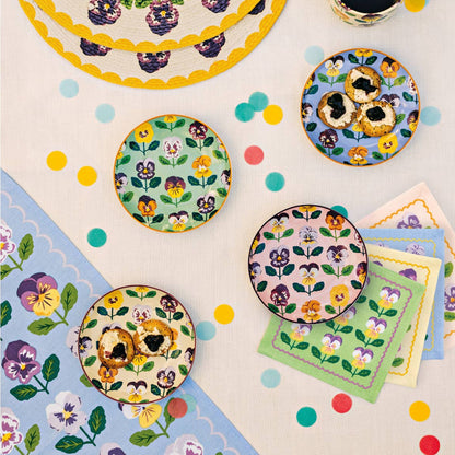 Pansy Appetizer Plates—Set of 4 Assorted