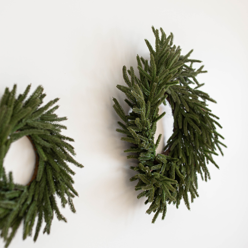 Norfolk Pine Real Touch Faux Wreath Mini—12 inch
