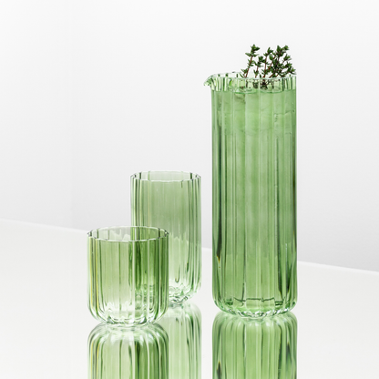 Green Glass Carafe Gaia Jug—1.2L