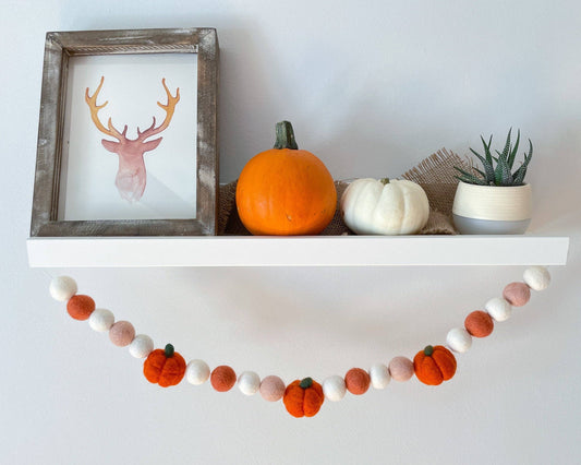 Pumpkin Pom Pom Garland—5 feet