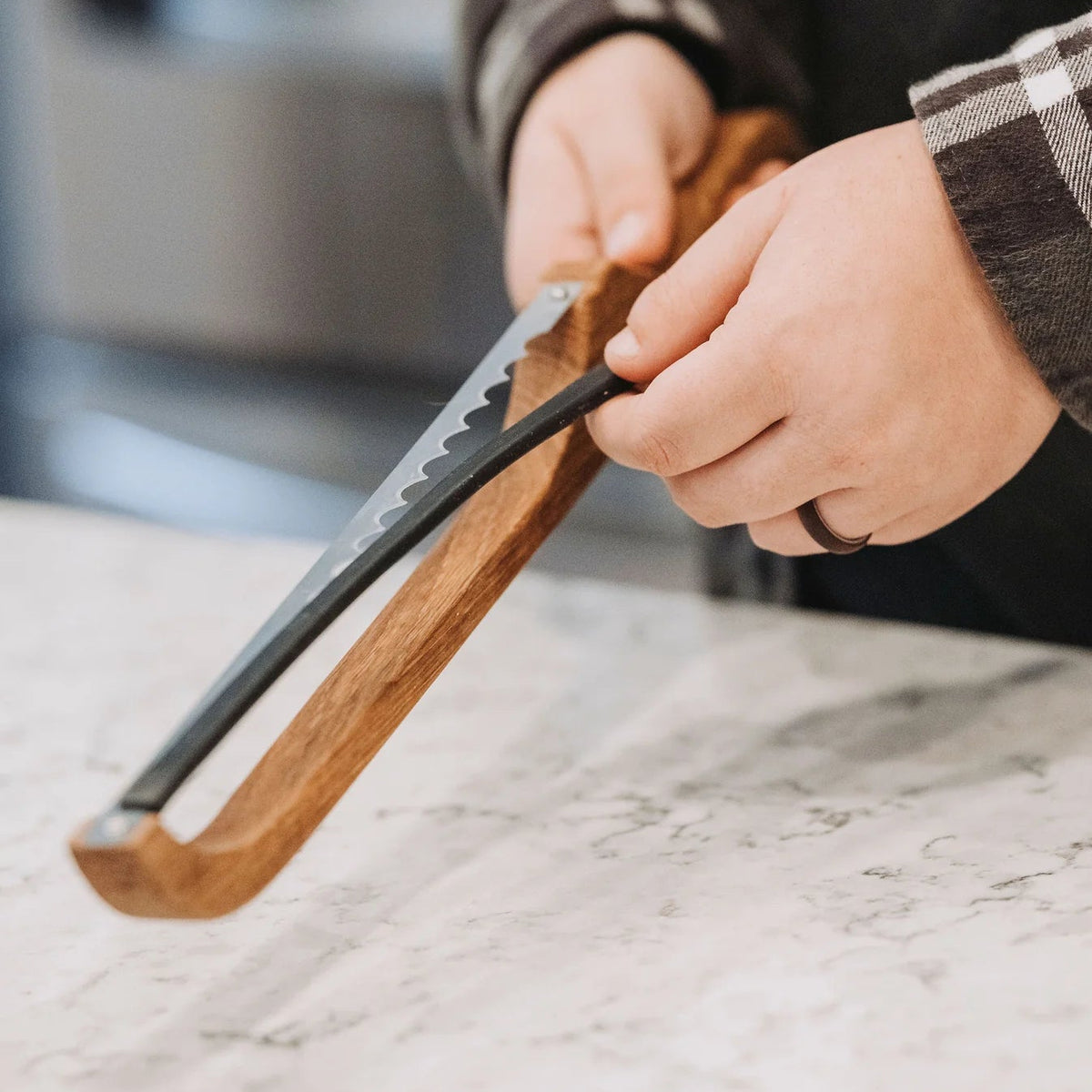 Wooden Bow-style Bread Knife