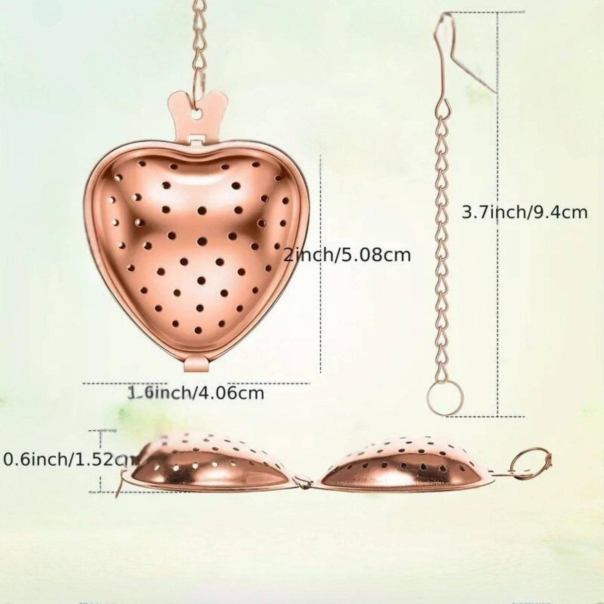Heart-Shaped Stainless Steel Tea Infuser Bronze Color