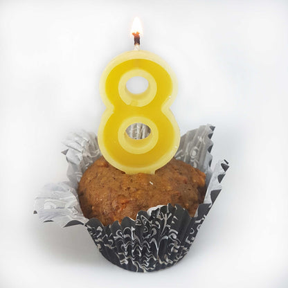 #8 Beeswax Birthday Candle