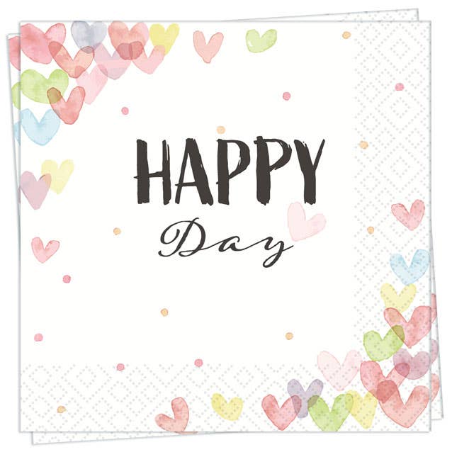 Hearts Happy Luncheon Napkin