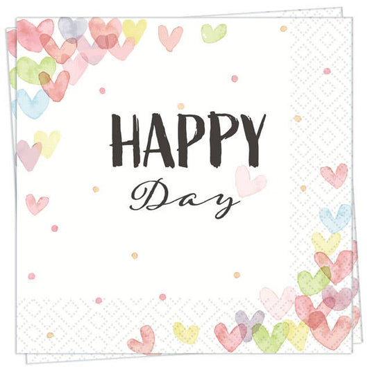 Hearts Happy Luncheon Napkin