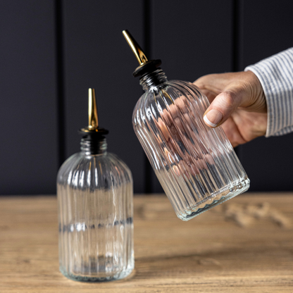 Scallop Olive Oil & Vinegar Glass Bottles