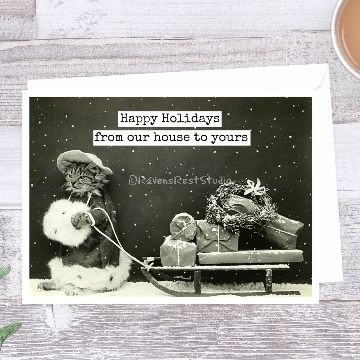 Happy Holidays From Our House To Yours. Christmas Card.