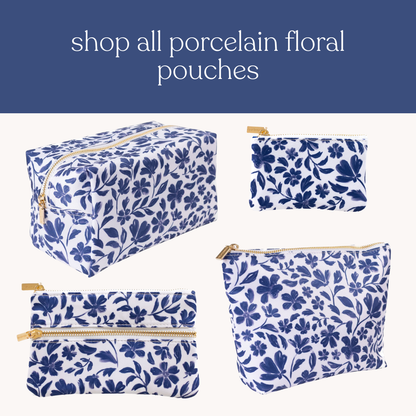 Porcelain Floral Carry-All Pouch