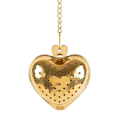 Heart-Shaped Gold Tea Infuser for Loose Leaf & Spices