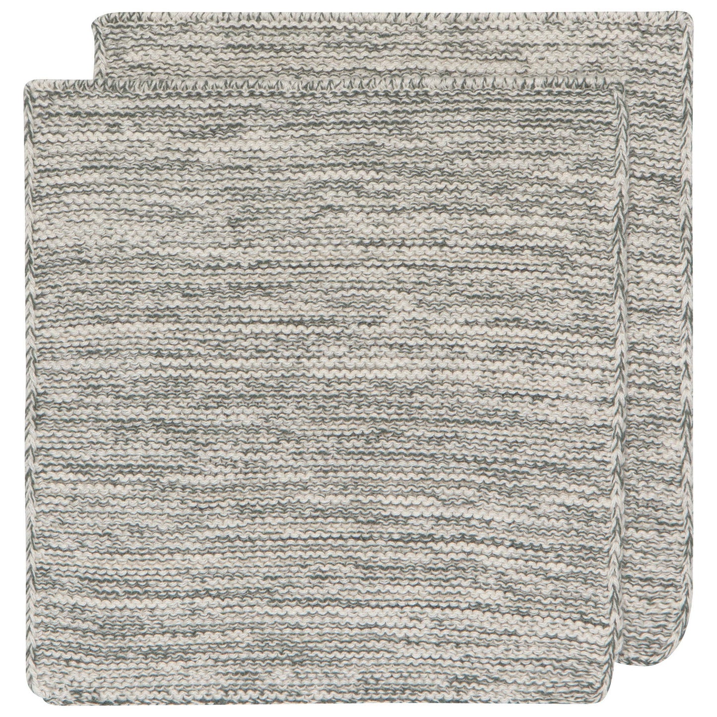 Jade Green Hand-Knit Cotton Dishcloths–Set of 2