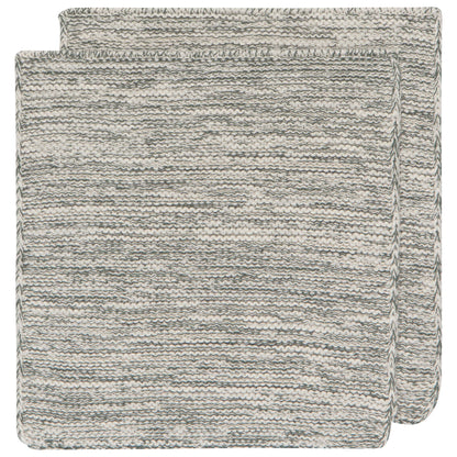 Jade Green Hand-Knit Cotton Dishcloths–Set of 2