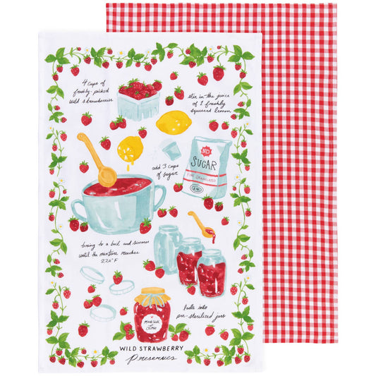 Jam Recipe Tea Towel Set of 2
