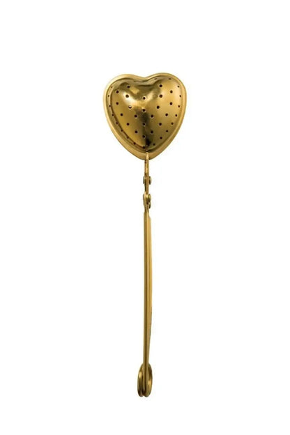 Gold Heart-Shaped Loose Leaf Tea Snap Infuser