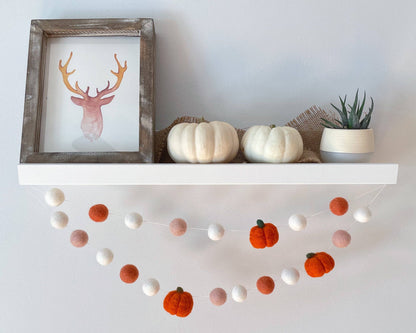 Pumpkin Pom Pom Garland—5 feet