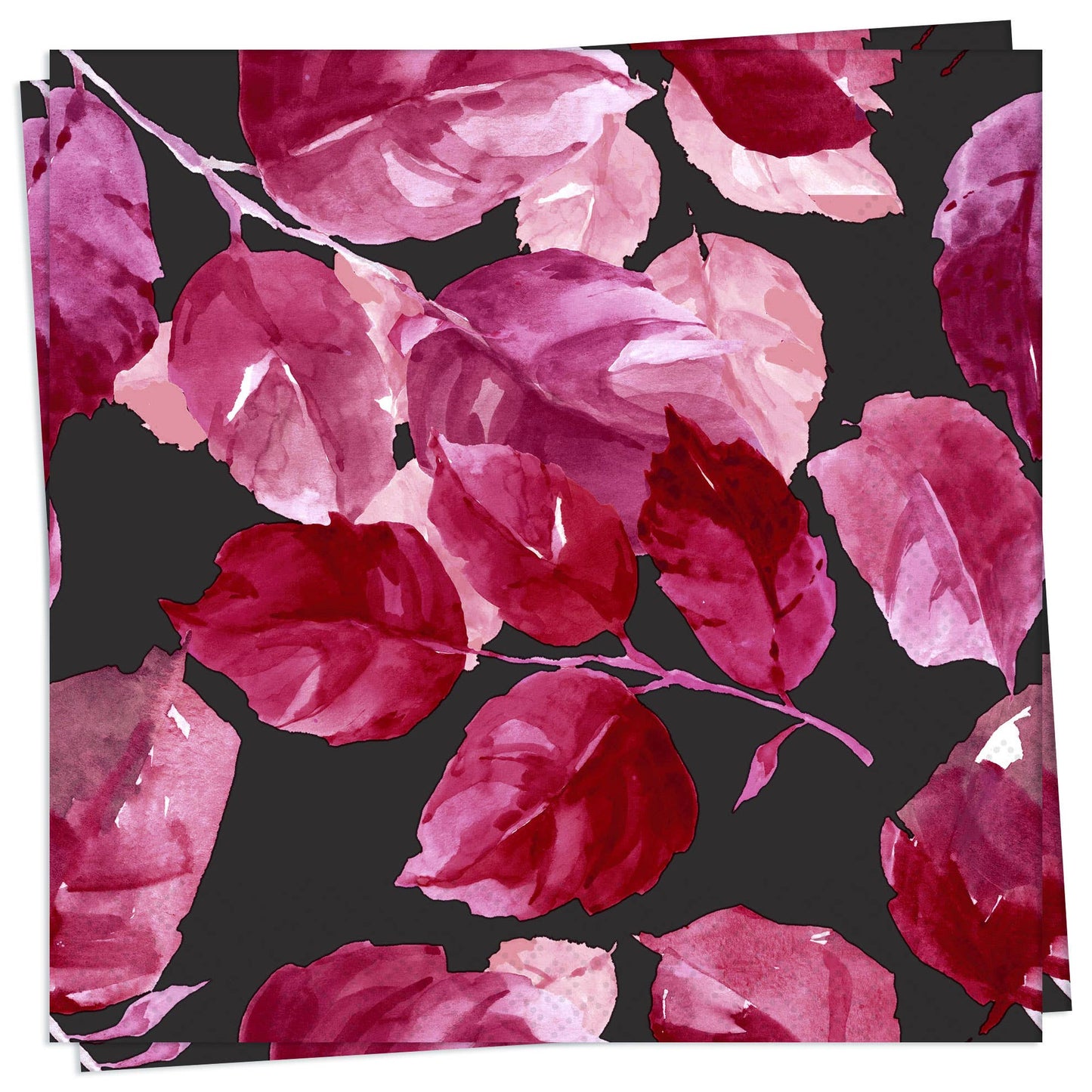 Maroon Leaves Cocktail Napkin