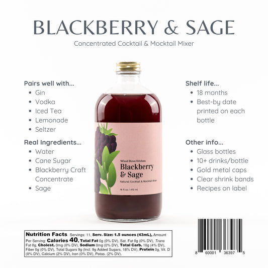 Blackberry & Sage Cocktail Mixer and Mocktail Mixer—16 fl oz