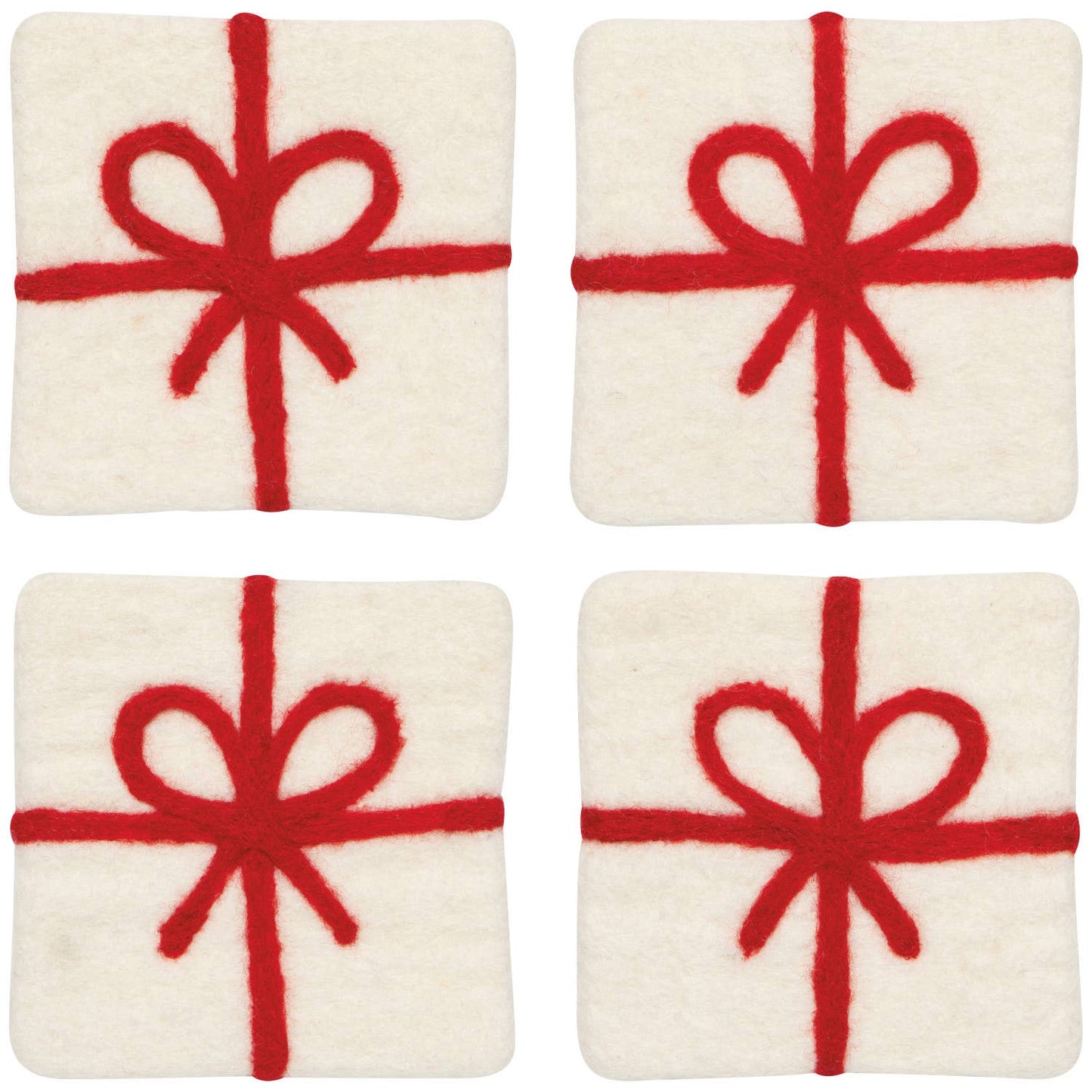 Jubilee Presents Christmas Felt Wool Coaster Set of 4