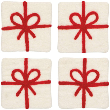 Jubilee Presents Christmas Felt Wool Coaster Set of 4